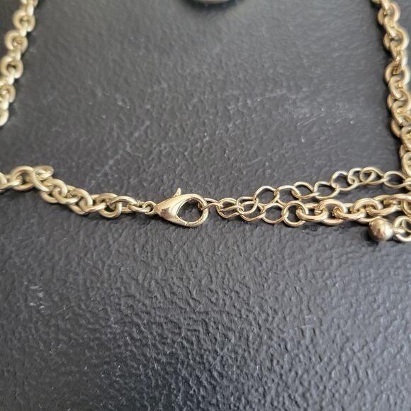 Ivory Cream Color Enamel Bib Collar Necklace Gold Statement Fashion Jewelry - Picture 4 of 9